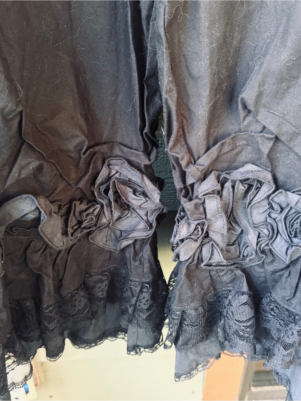 Black Maxi Bloomers with Ruffled Hem and Romantic Bow Accents - Picture 5 of 5